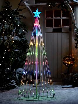 Product photograph of Very Home 8ft Multicoloured Waterfall Light-up Led Christmas Tree from very.co.uk