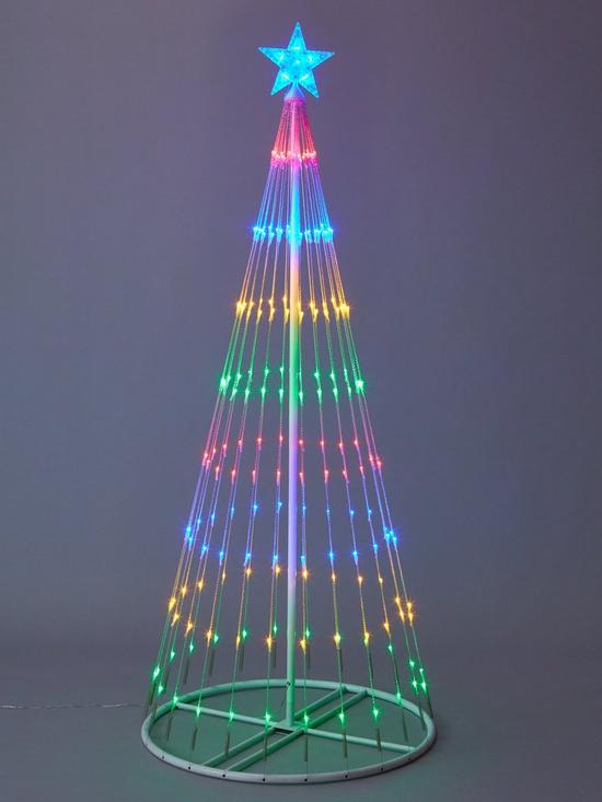 stillFront image of very-home-8ftnbspmulticoloured-waterfall-light-up-led-christmas-tree
