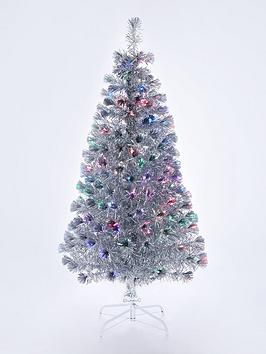 Product photograph of Very Home Silver Fibre Optic Christmas Tree Ndash 5 Ft from very.co.uk