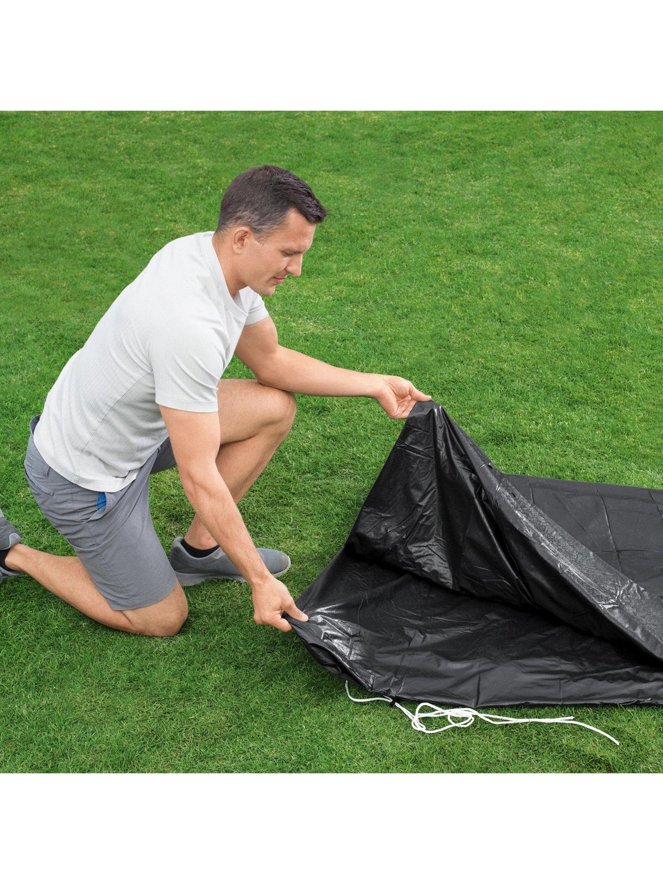 BESTWAY ROUND SWIMMING POOL COVER EASY FAST SET PADDLING SHEET DEBRIS W ROPE  TIE