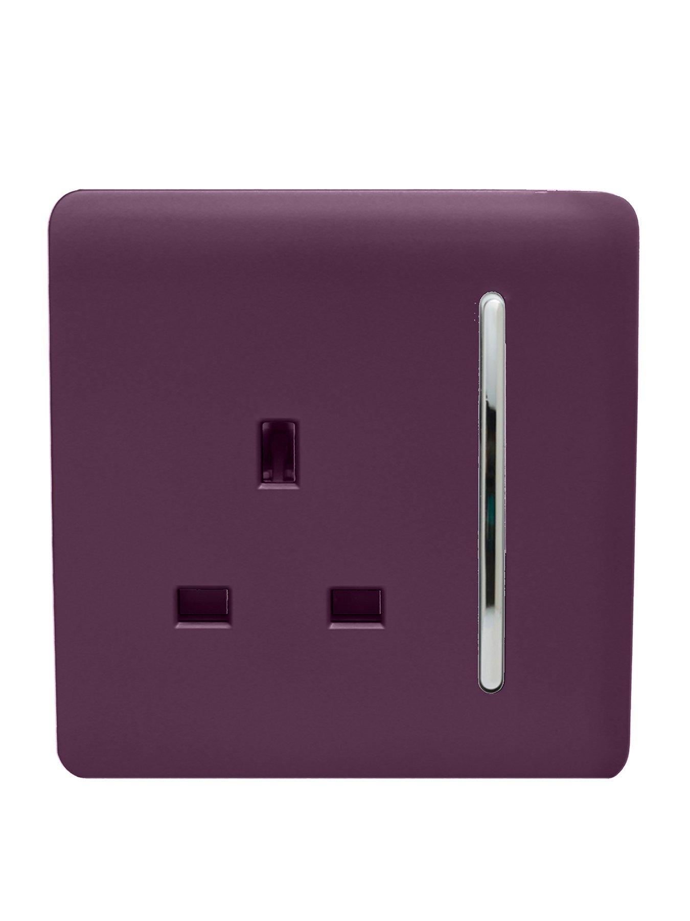 Product photograph of Trendiswitch 1g 13a Switched Socket Plum from very.co.uk