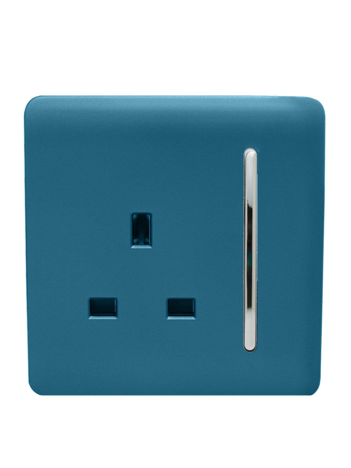 Product photograph of Trendiswitch 1g 13a Switched Socket Ocean Blue from very.co.uk