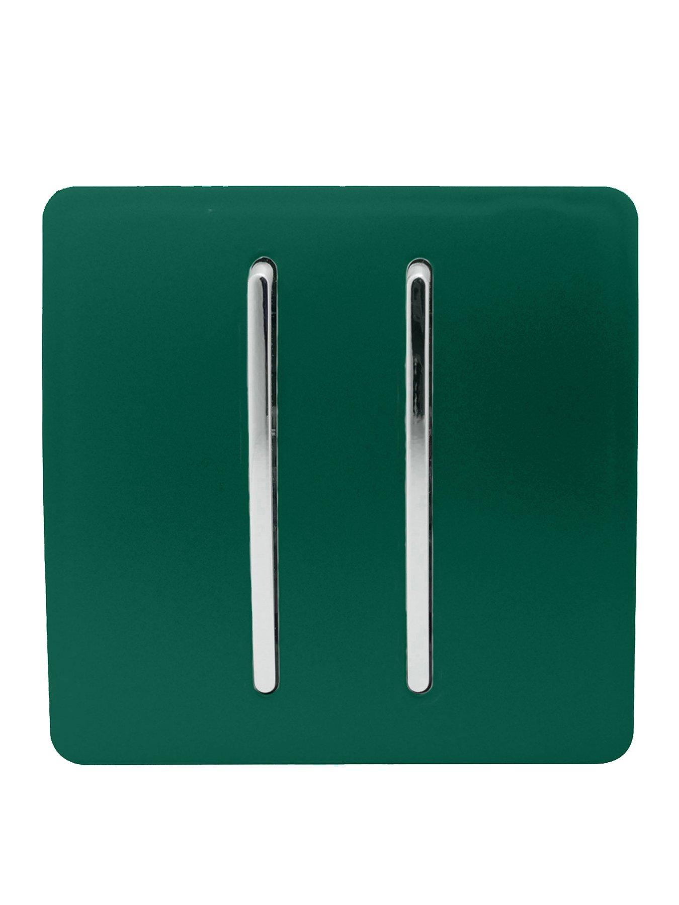 Product photograph of Trendiswitch 2g 2w 10a Light Switch Dark Green from very.co.uk