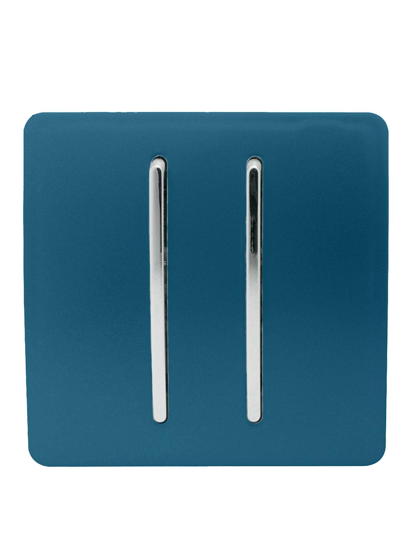 Product photograph of Trendiswitch 2g 2w 10a Light Switch Midnight Blue from very.co.uk
