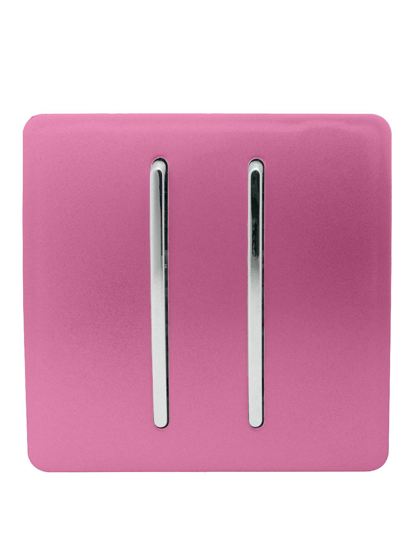 Product photograph of Trendiswitch 2g 2w 10a Light Switch Pink from very.co.uk