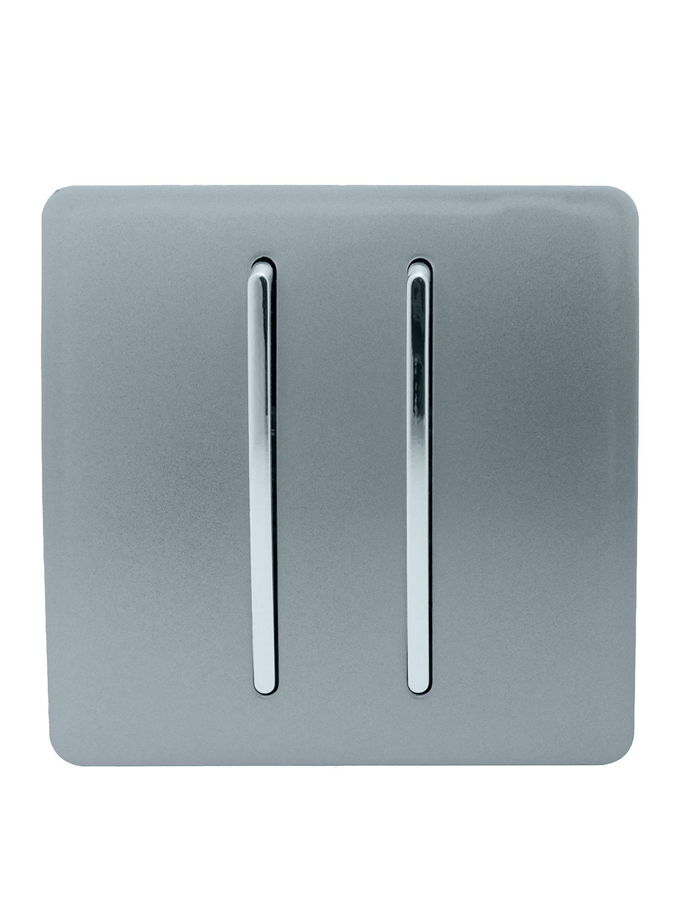 Product photograph of Trendiswitch 2g 2w 10a Light Switch Cool Grey from very.co.uk