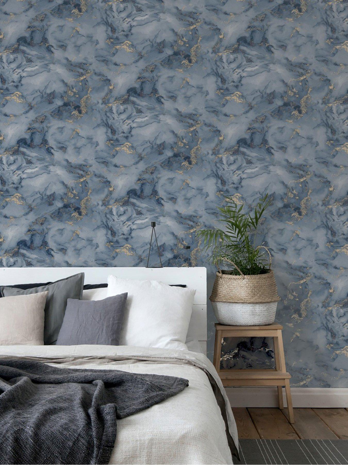 Product photograph of Arthouse Bahia Marble Navy Wallpaper from very.co.uk