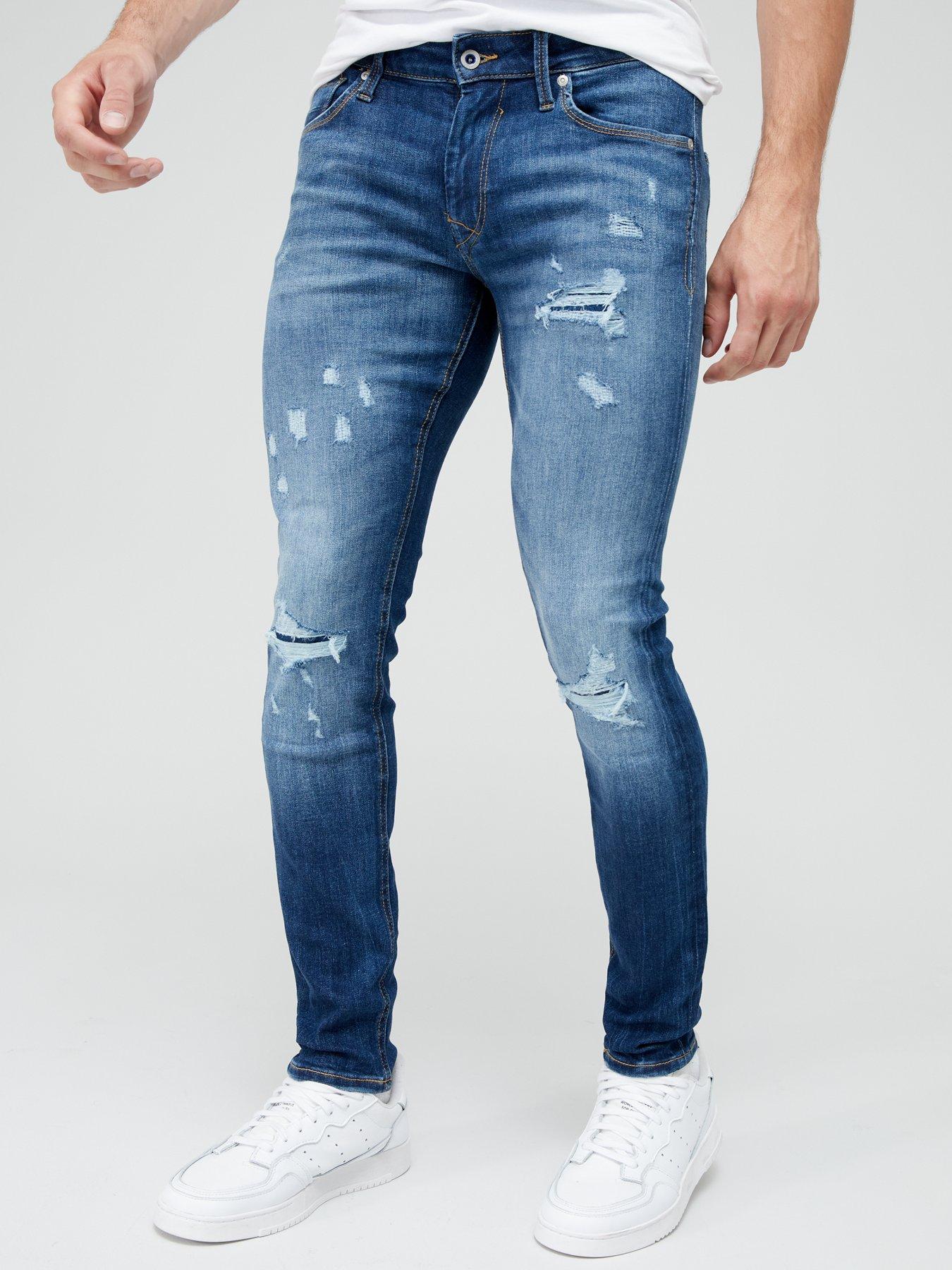HERREN Jeans Ripped Jack & Jones Jegging & Skinny & Slim Rabatt 58 % Blau 