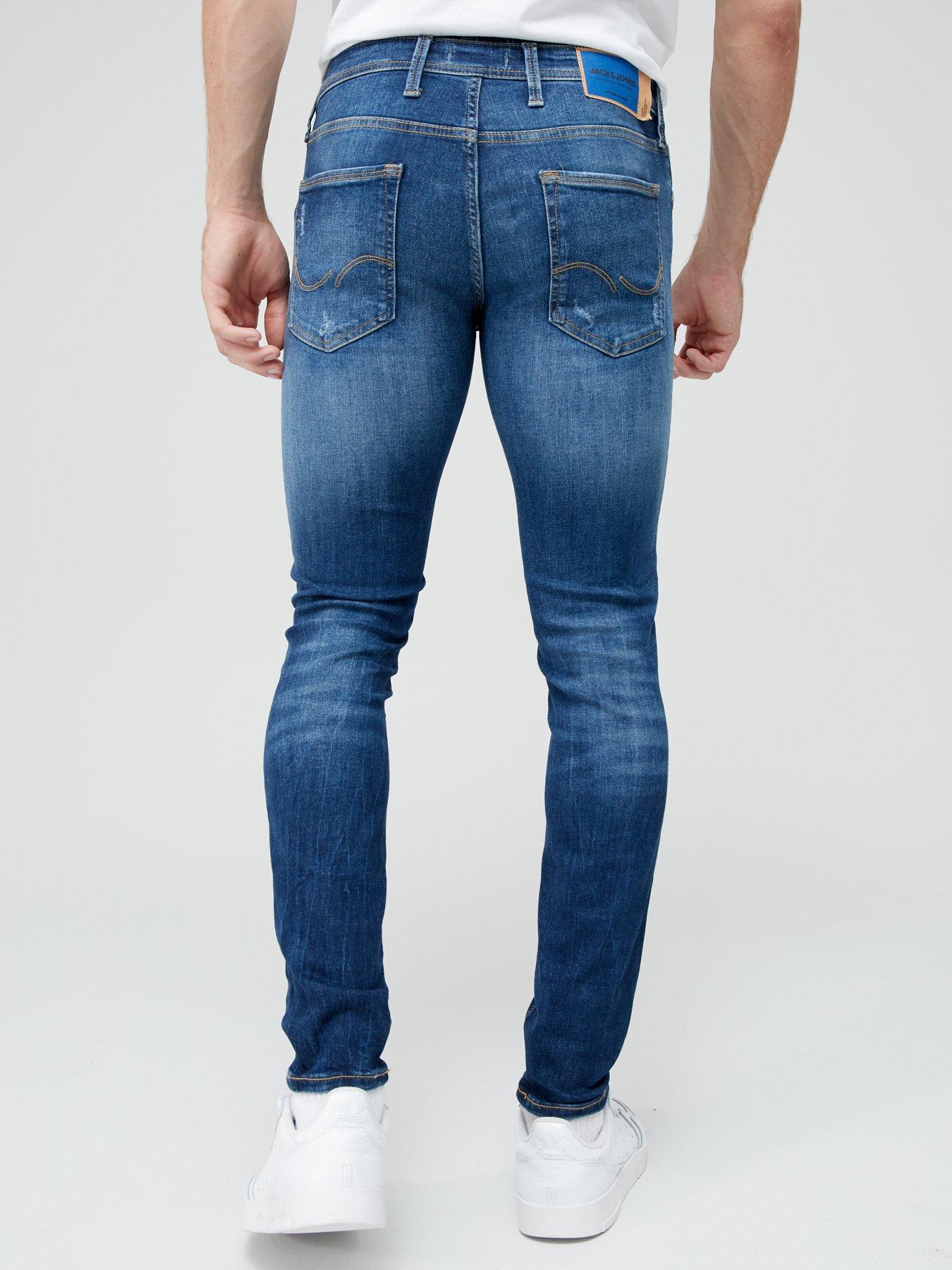 Jack & Jones Liam Skinny Fit Ripped Jeans - Blue | very.co.uk
