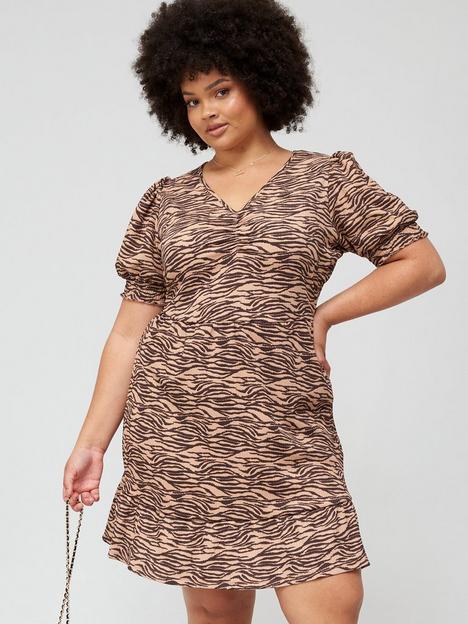 v-by-very-curve-ruched-mini-dress-animal-print