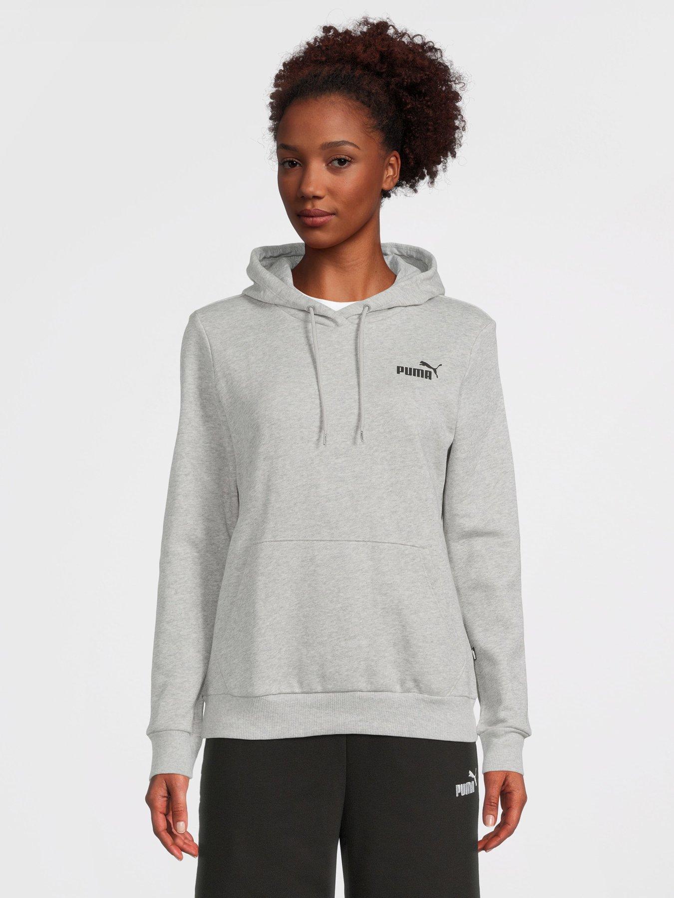 Puma Essentials Small Logo Hoodie - Light Grey | very.co.uk