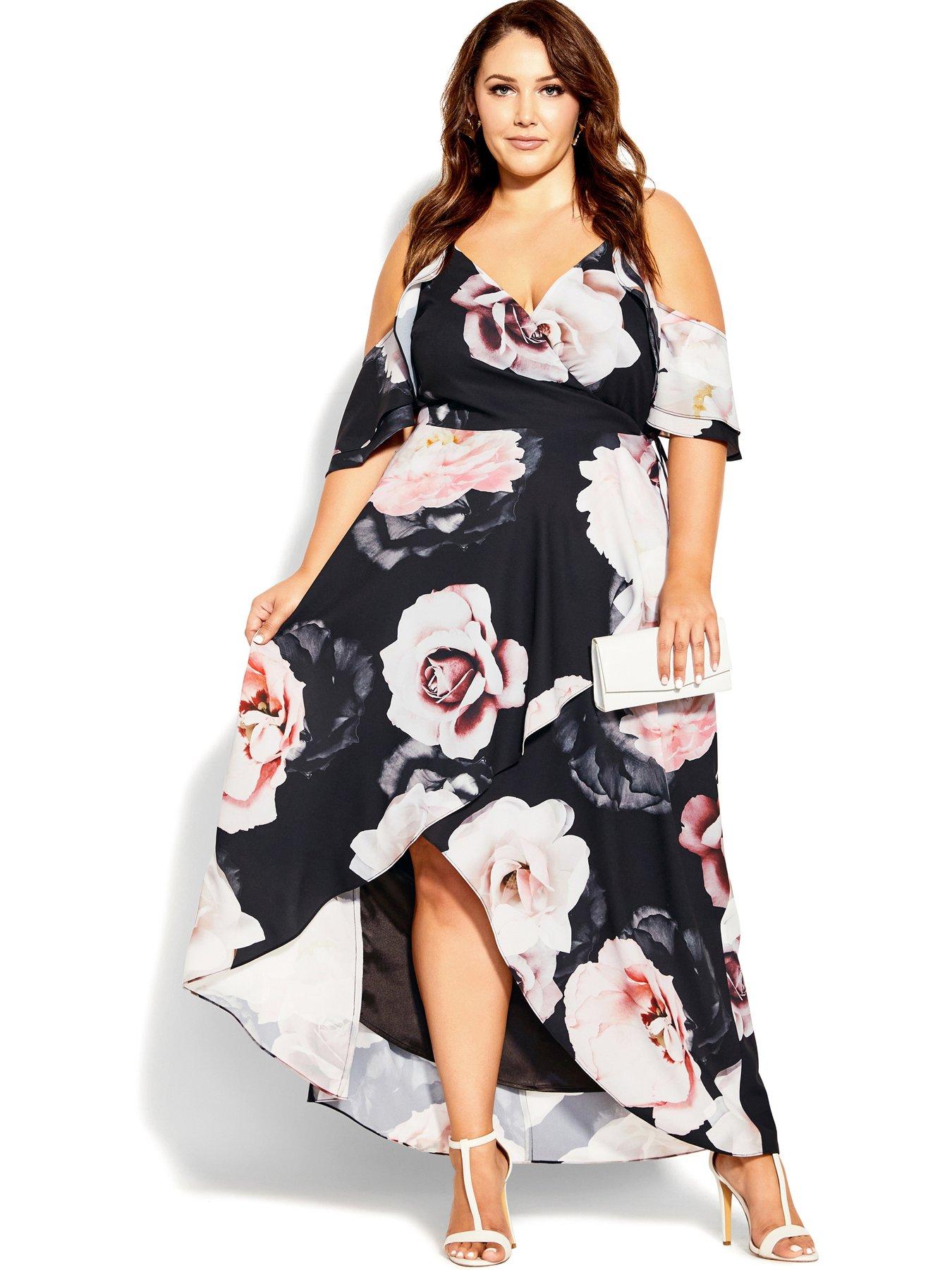 City chic white floral on sale dress