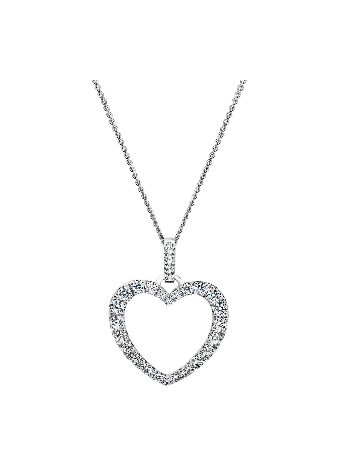 Product photograph of Created Brilliance Mable 0 48ct Diamond Heart Necklace from very.co.uk
