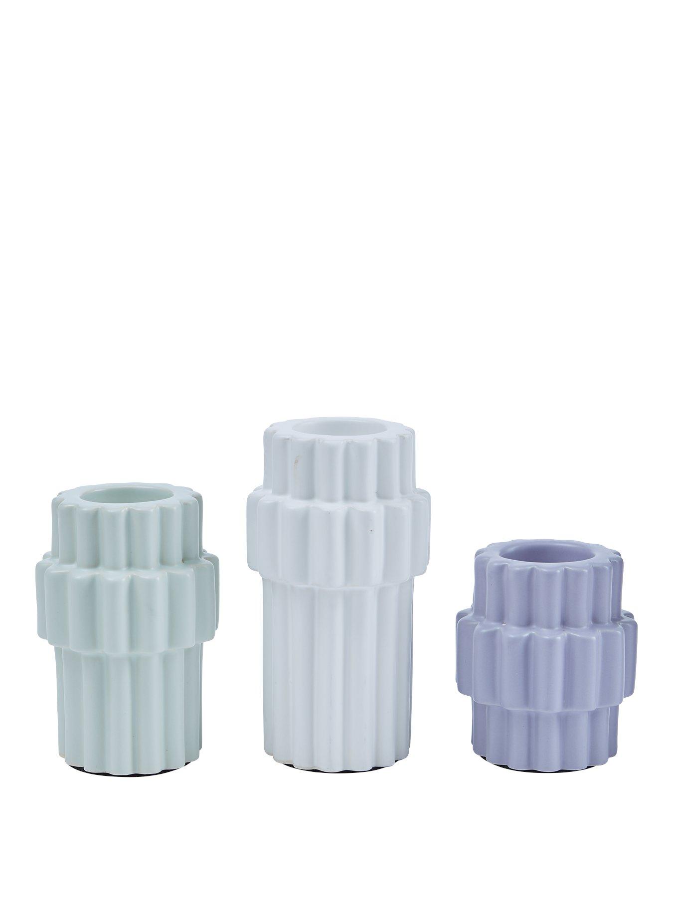 Product photograph of Set Of 3 Candle Holders - Multi from very.co.uk