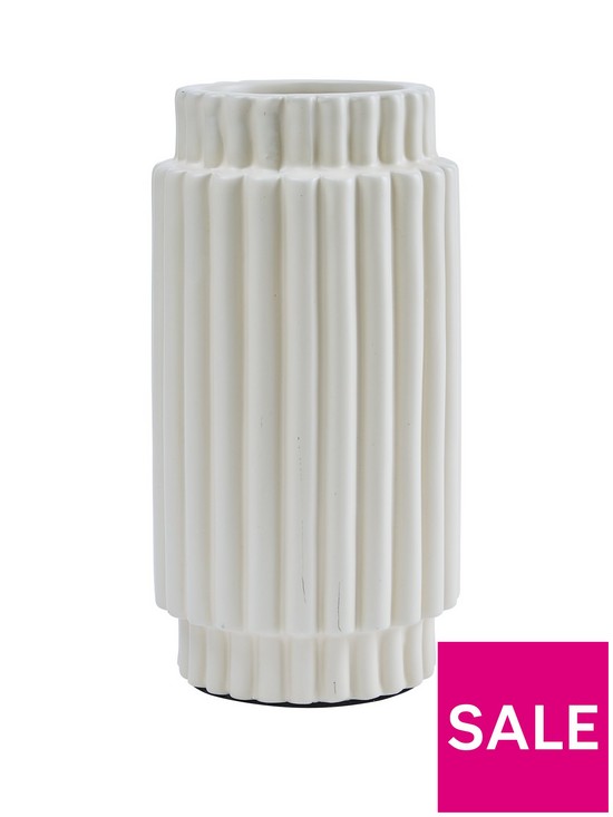 front image of very-home-sophie-ribbed-vase-in-beige