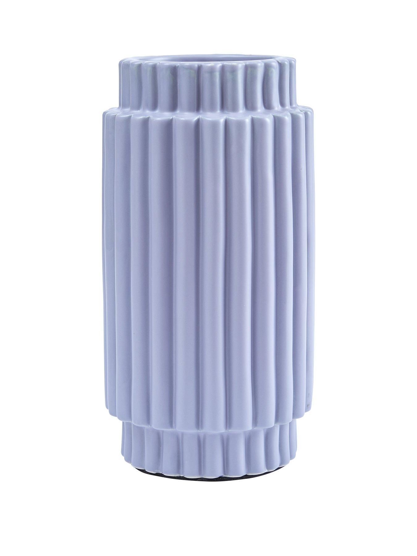 Product photograph of Sophie Ribbed Vase In Lilac from very.co.uk