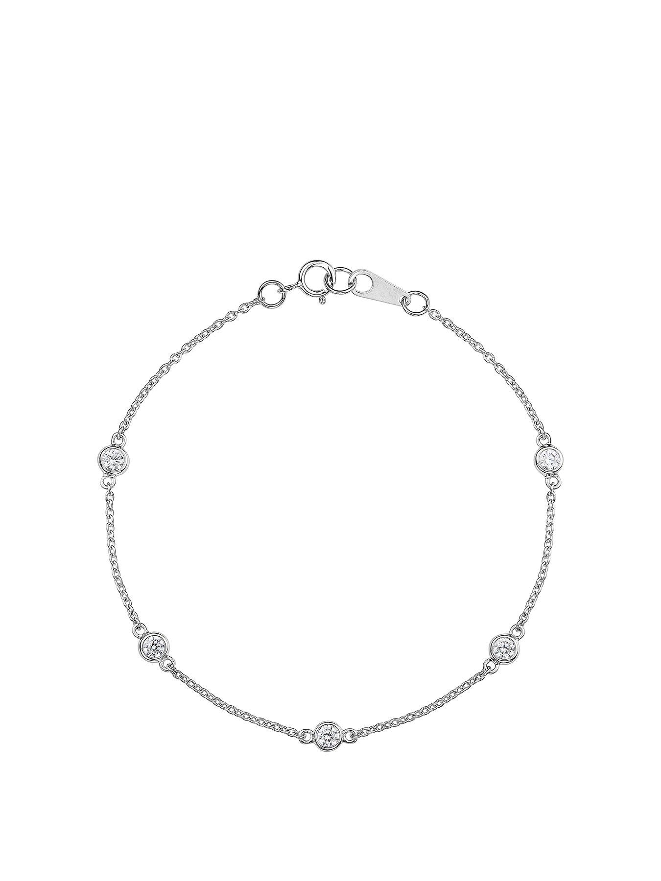 Product photograph of Created Brilliance Fella Created Brilliance 9ct White Gold 0 40ct Diamond Bracelet from very.co.uk