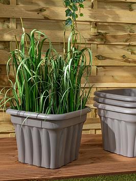Product photograph of Wham Set Of 4 Vista 40cm Square Planter from very.co.uk