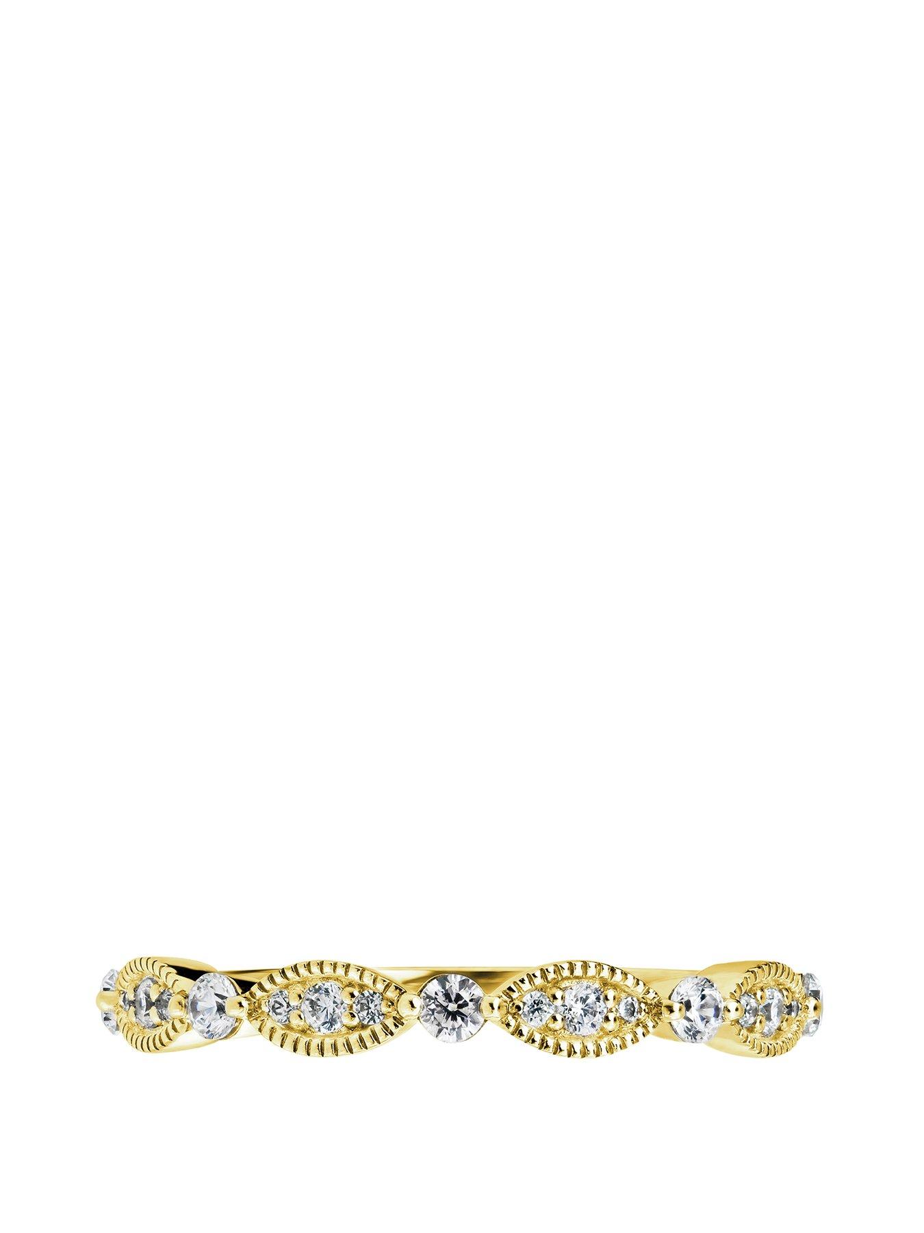 Image 2 of 5 of Created Brilliance Florence Created Brilliance 18ct Yellow Gold 0.25ct Lab Grown Diamond Vintage Inspired Wedding Band