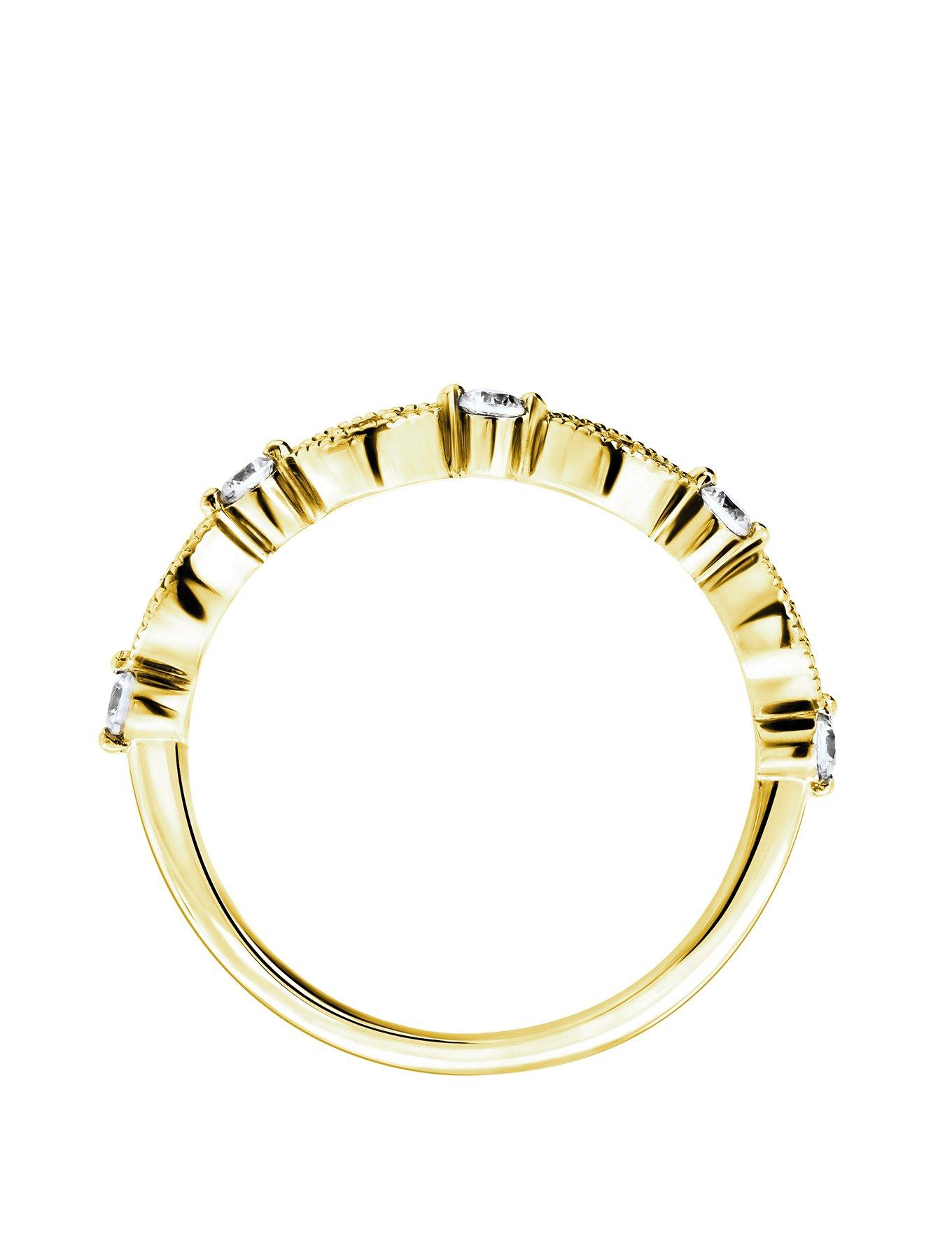 Image 3 of 5 of Created Brilliance Florence Created Brilliance 18ct Yellow Gold 0.25ct Lab Grown Diamond Vintage Inspired Wedding Band