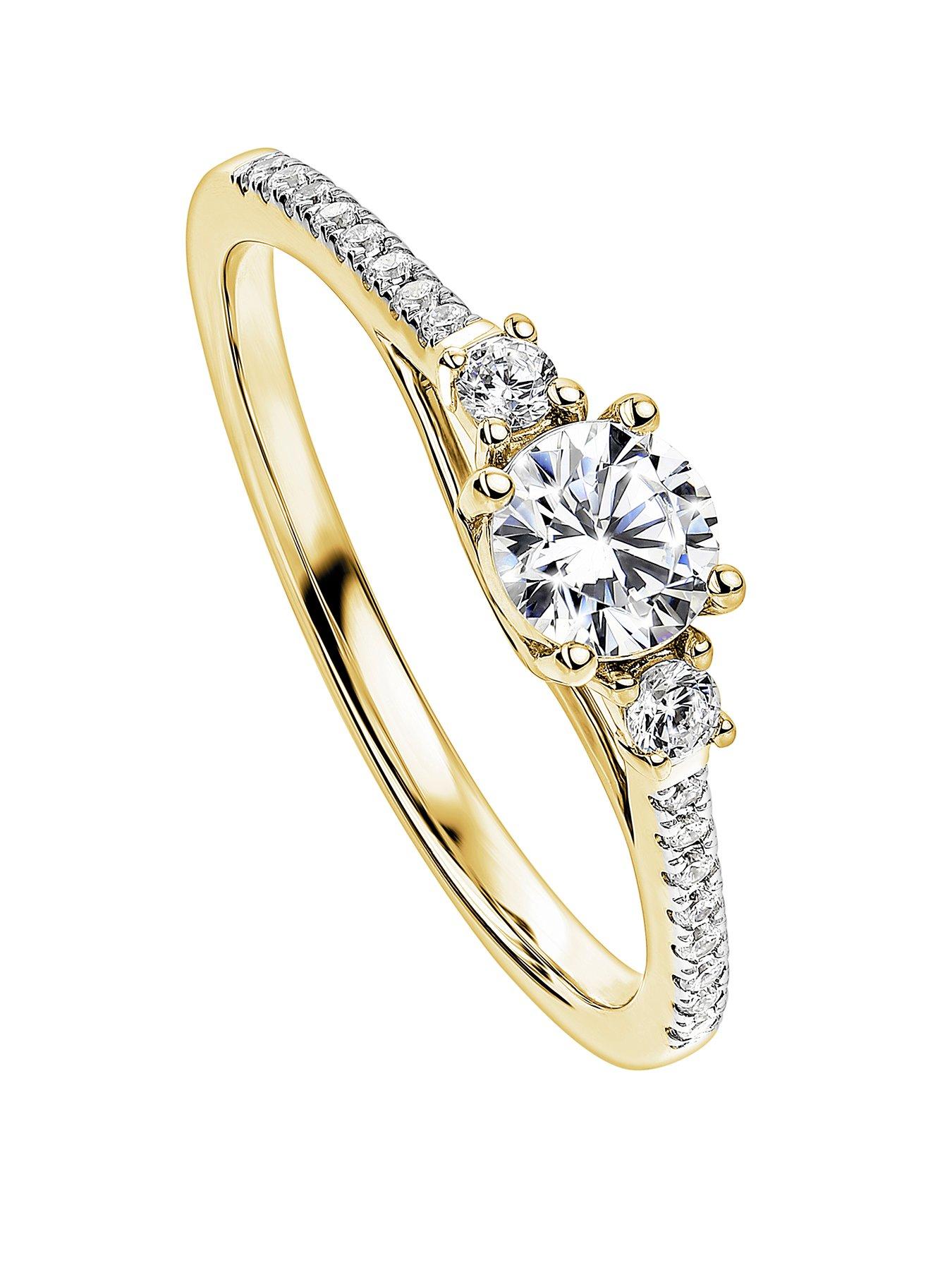 Created Brilliance Olivia Created Brilliance 9ct Yellow Gold 0.45ct Lab Grown Diamond Three Stone Ring