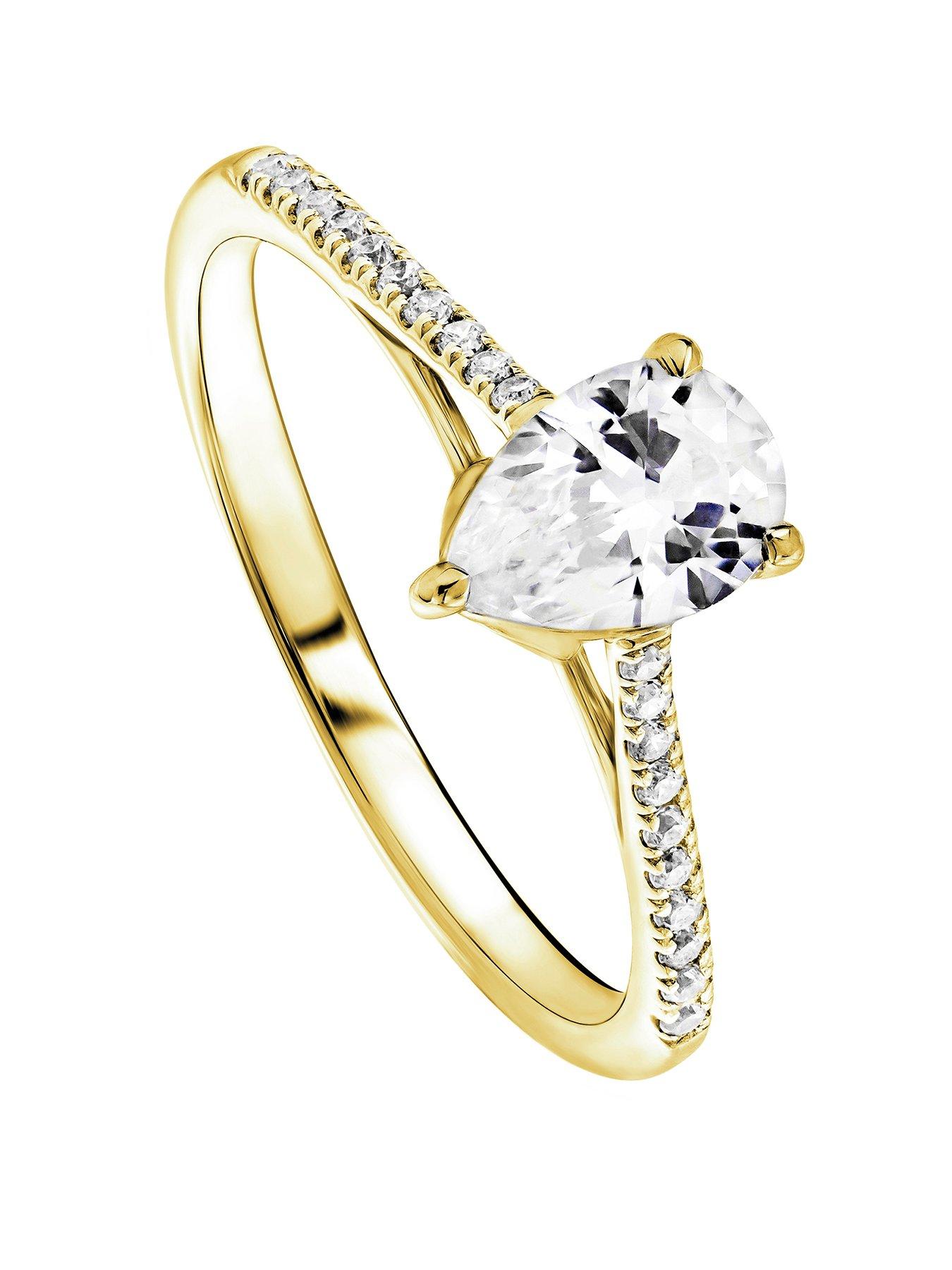 Created Brilliance Rachel Created Brilliance 9ct Yellow Gold Pear 0.75ct Lab Grown Diamond Ring