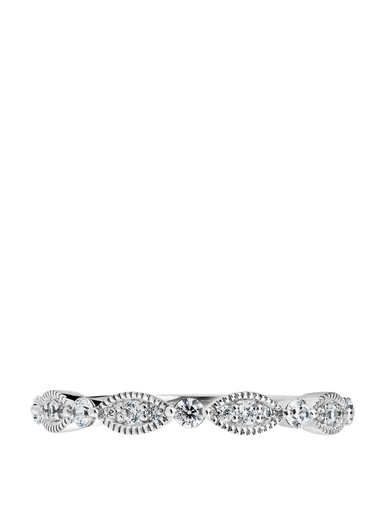 Image 1 of 5 of Created Brilliance Florence Created Brilliance 18ct White Gold 0.25ct Lab Grown Diamond Vintage Inspired Wedding Band