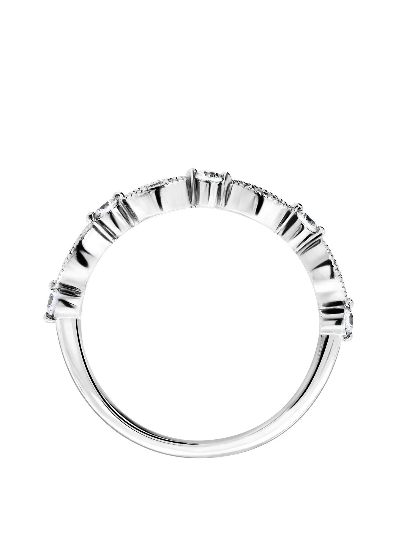 Image 2 of 5 of Created Brilliance Florence Created Brilliance 18ct White Gold 0.25ct Lab Grown Diamond Vintage Inspired Wedding Band
