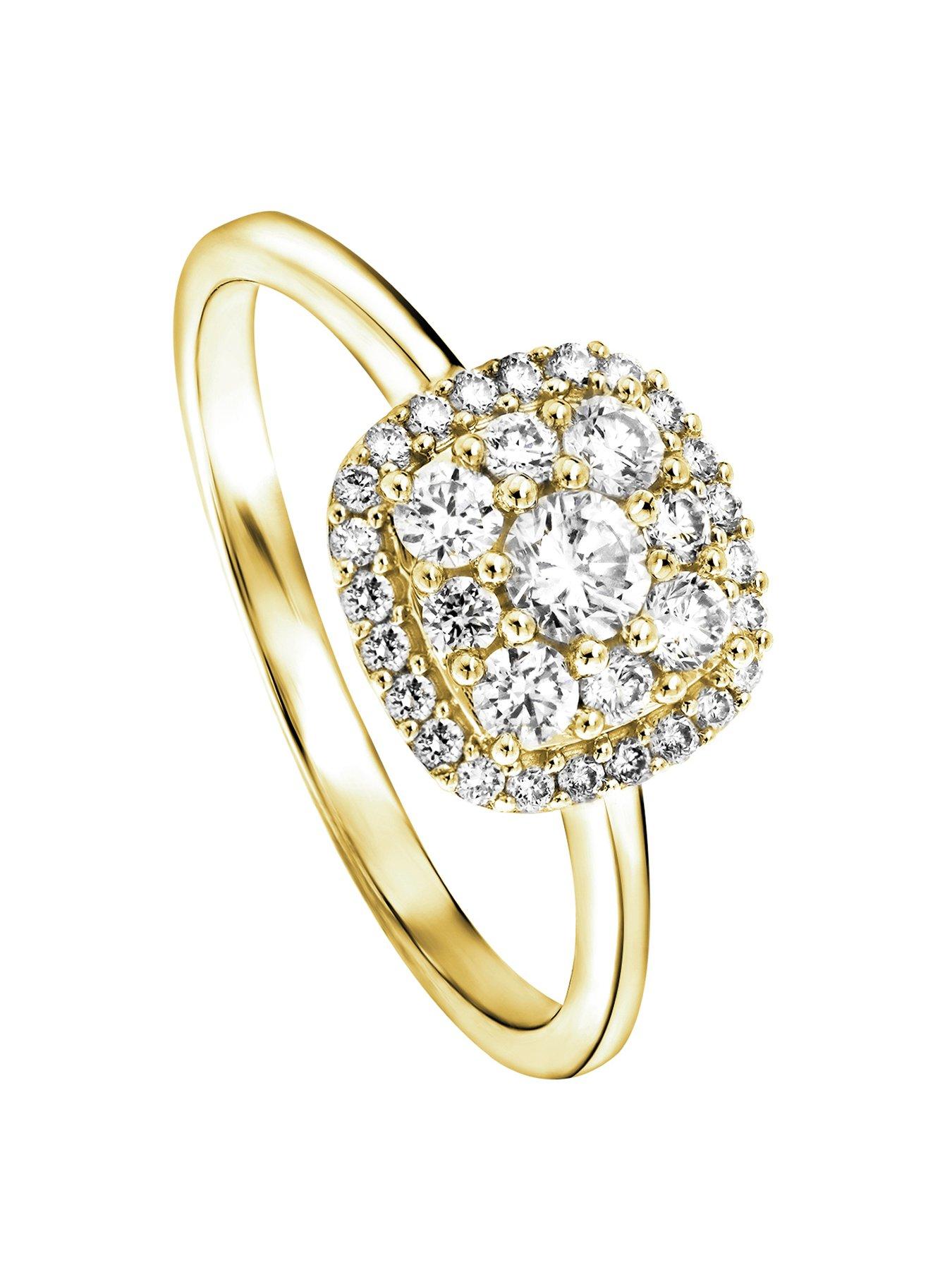 undefined Helen Created Brilliance 9ct Yellow Gold 0.50ct Lab Grown Diamond Cluster Ring