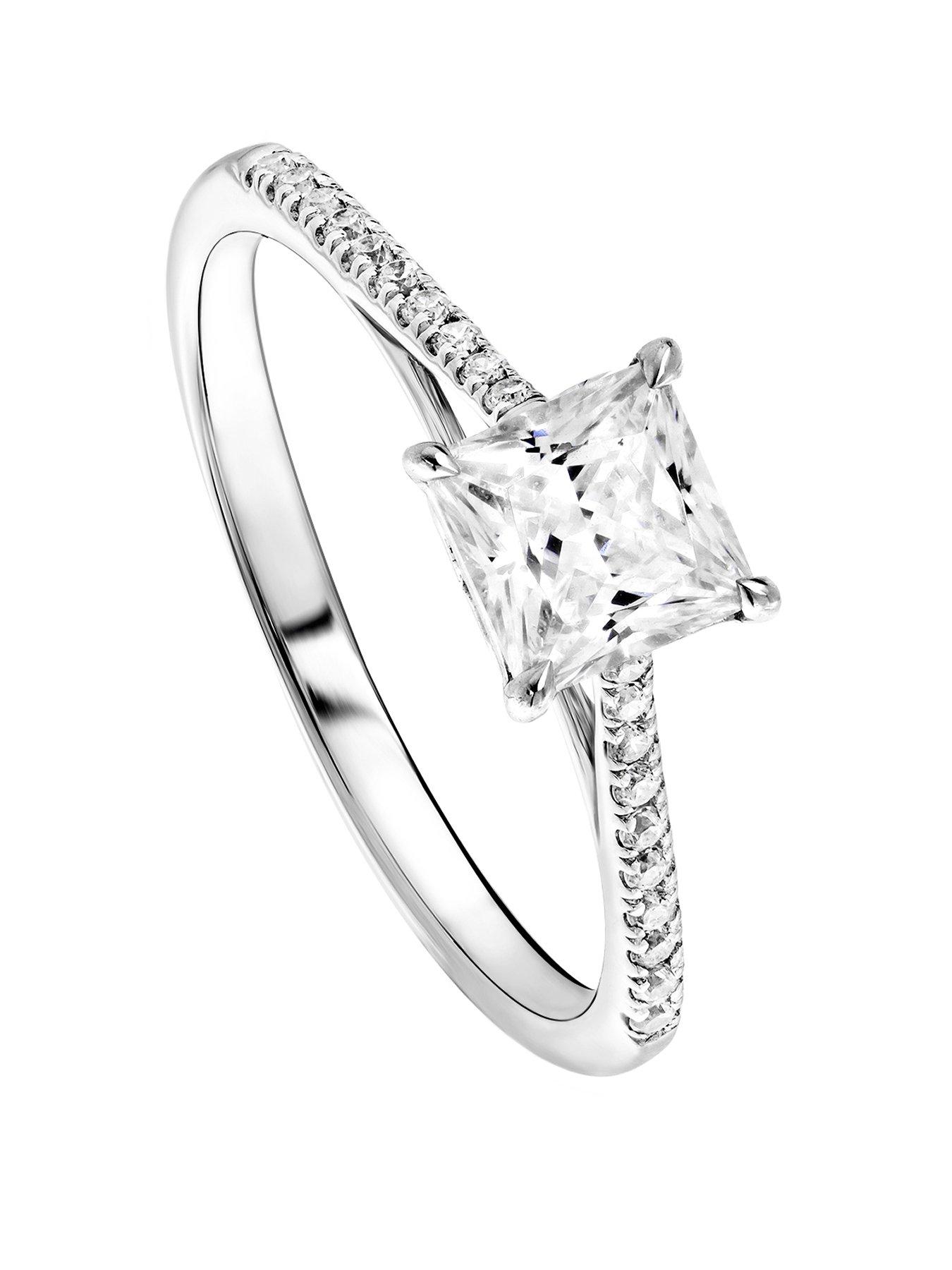 Image 1 of 6 of Created Brilliance Vivian Created Brilliance 9ct White Gold Princess Cut 0.68ct Lab Grown Diamond Ring