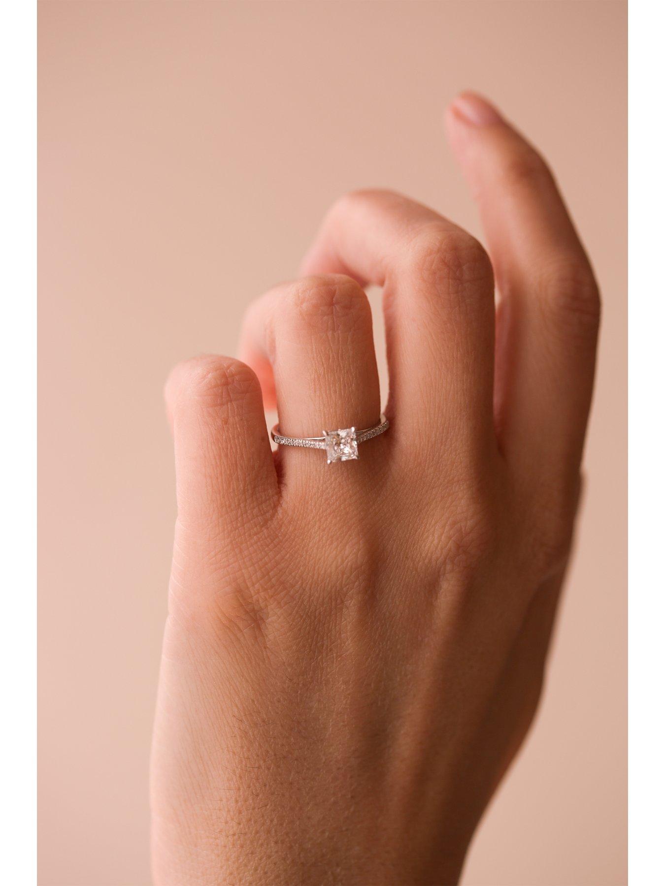 Image 4 of 6 of Created Brilliance Vivian Created Brilliance 9ct White Gold Princess Cut 0.68ct Lab Grown Diamond Ring