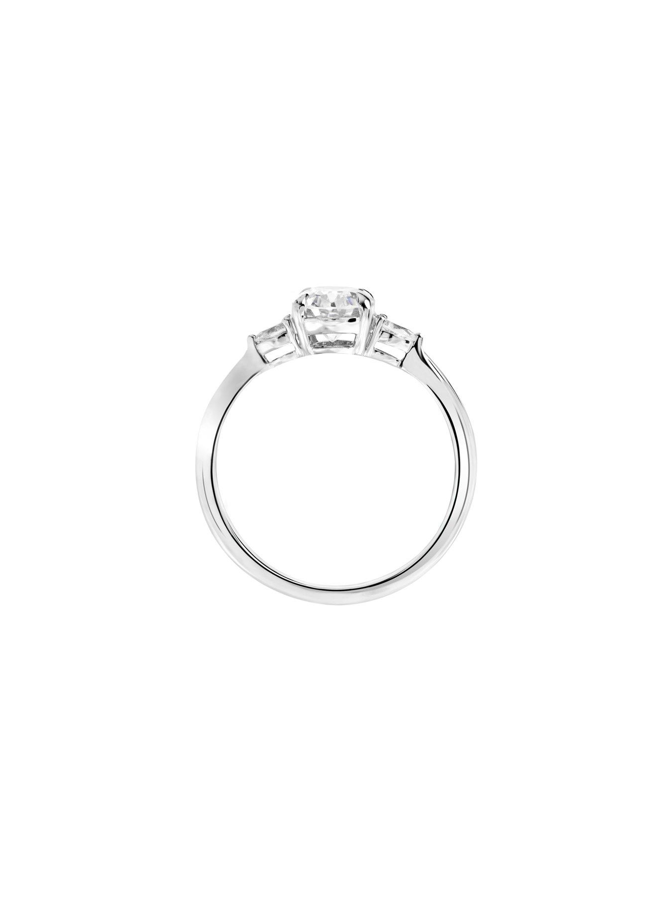 Image 2 of 6 of Created Brilliance Rebecca Created Brilliance 18ct White Gold Oval and Pear 1ct Lab Grown Diamond Ring
