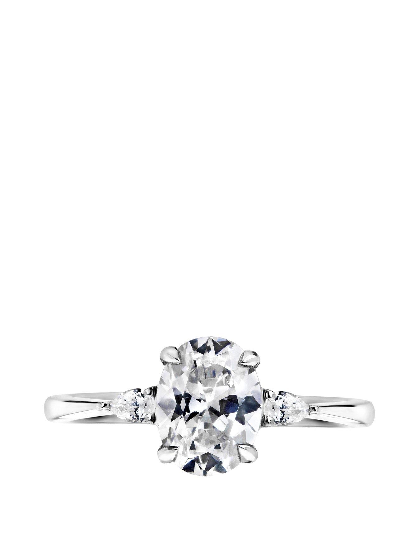 Image 2 of 6 of Created Brilliance Rebecca Created Brilliance 18ct White Gold Oval and Pear 1ct Lab Grown Diamond Ring