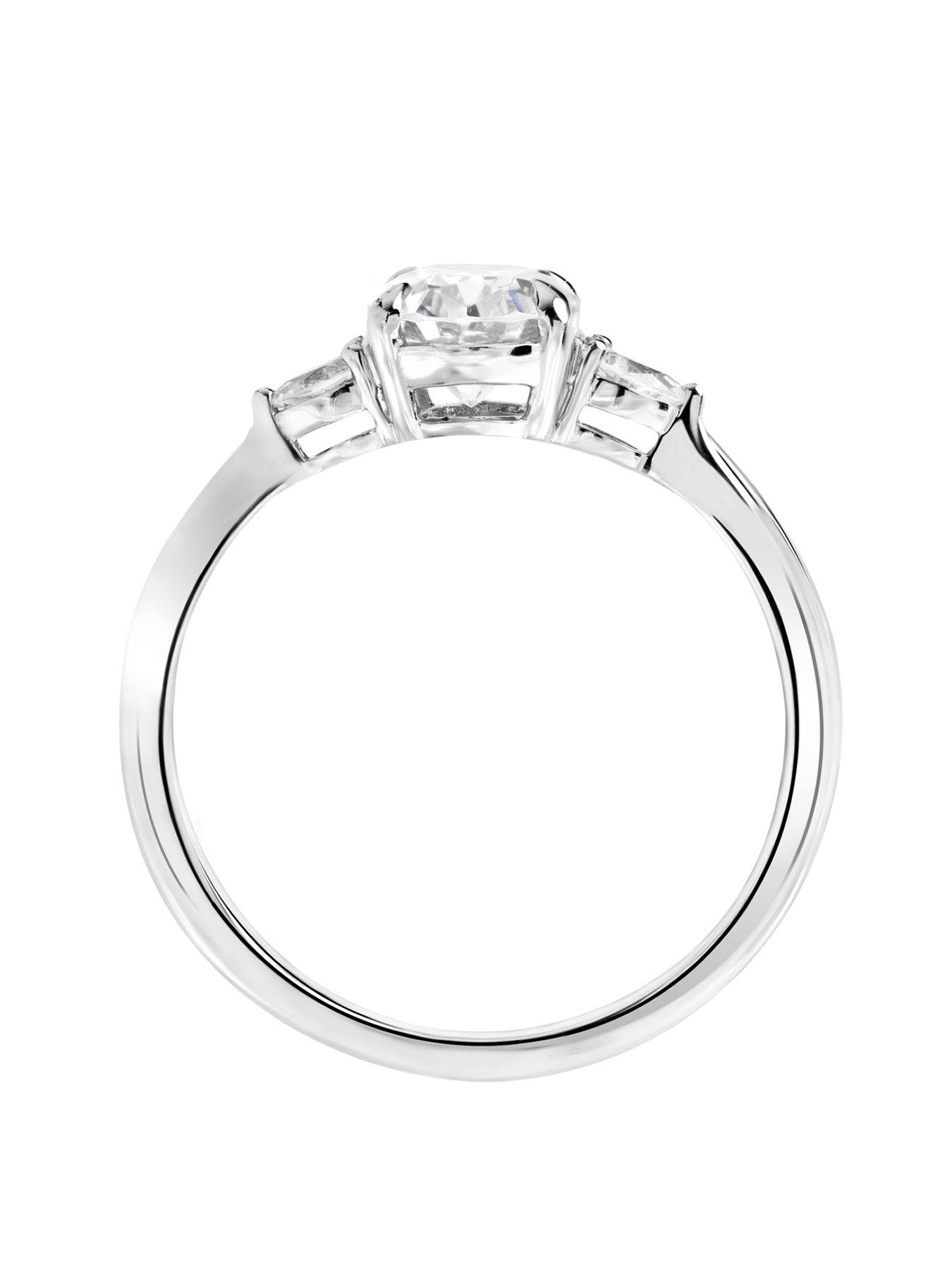 Image 3 of 6 of Created Brilliance Rebecca Created Brilliance 18ct White Gold Oval and Pear 1ct Lab Grown Diamond Ring