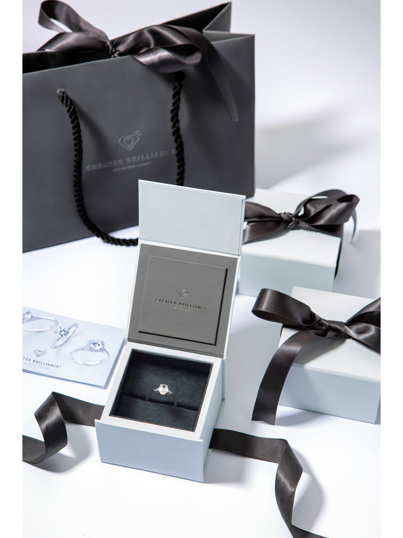 Image 5 of 6 of Created Brilliance Rebecca Created Brilliance 18ct White Gold Oval and Pear 1ct Lab Grown Diamond Ring