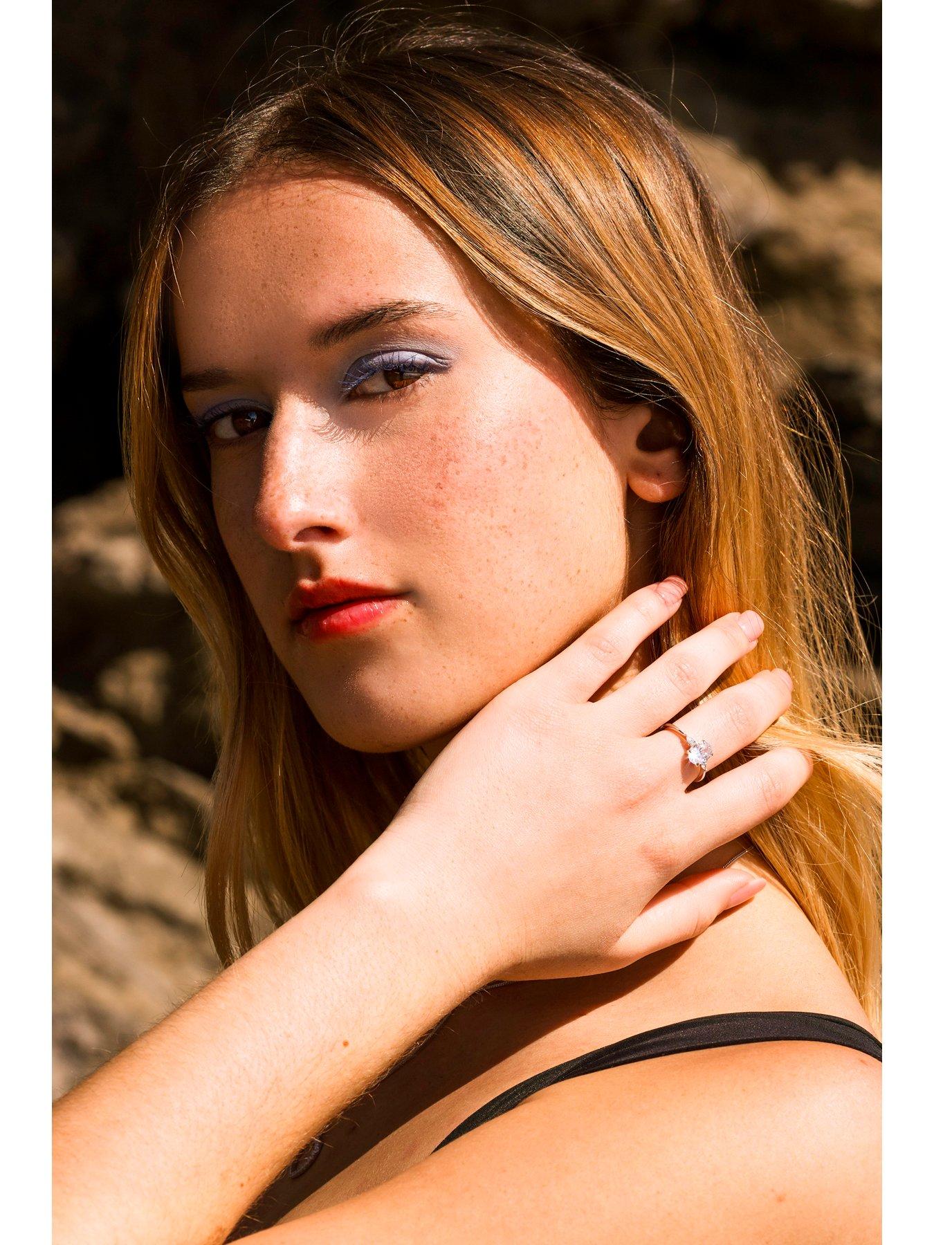 Image 6 of 6 of Created Brilliance Rebecca Created Brilliance 18ct White Gold Oval and Pear 1ct Lab Grown Diamond Ring