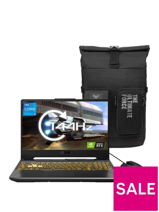 front image of asus-zephyrus-tuf-gaming-f15-laptop-156in-fhd-144hz-geforce-rtx-3050-tinbspintel-core-i5-16gb-ram-512gb-ssd