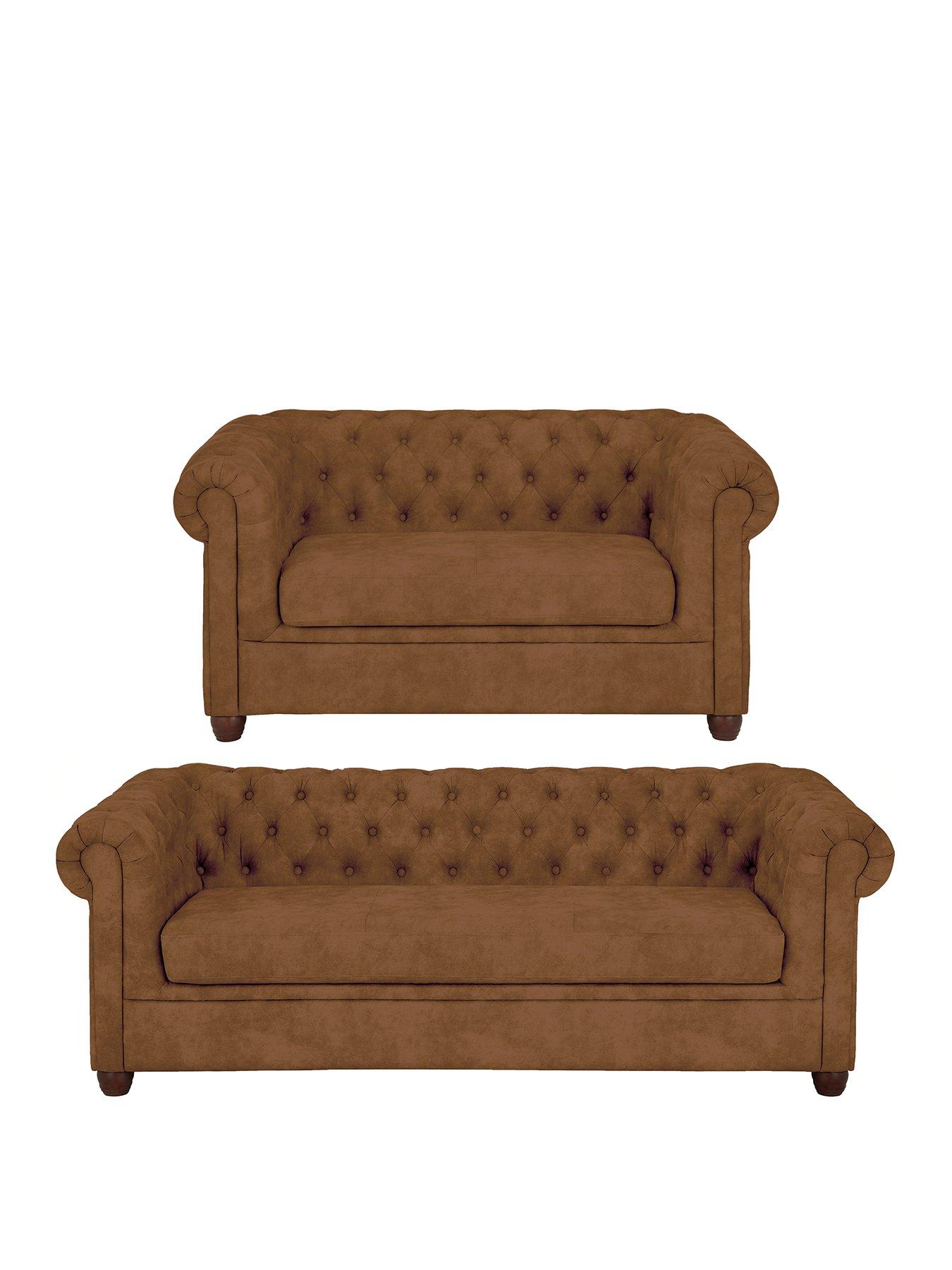 Details about   dark brown leather couch 