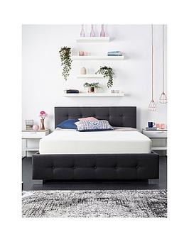 Product photograph of Aspire End Lift Up Linen Ottoman Bed - Black from very.co.uk