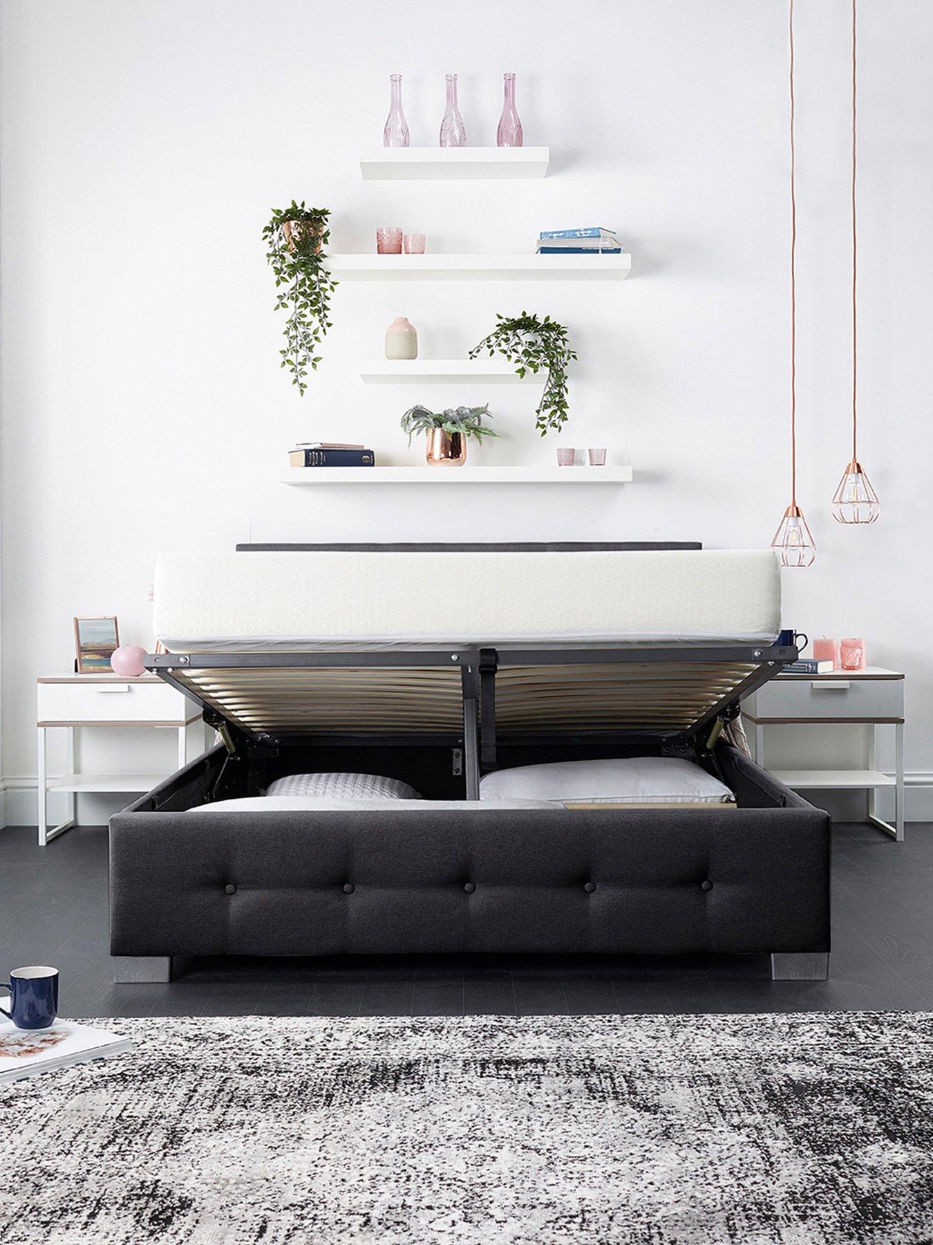 Image 4 of 5 of Aspire End Lift Up Linen Ottoman Bed - Black
