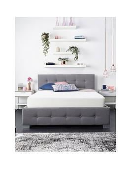 Product photograph of Aspire End Lift Up Linen Ottoman Bed - Grey from very.co.uk