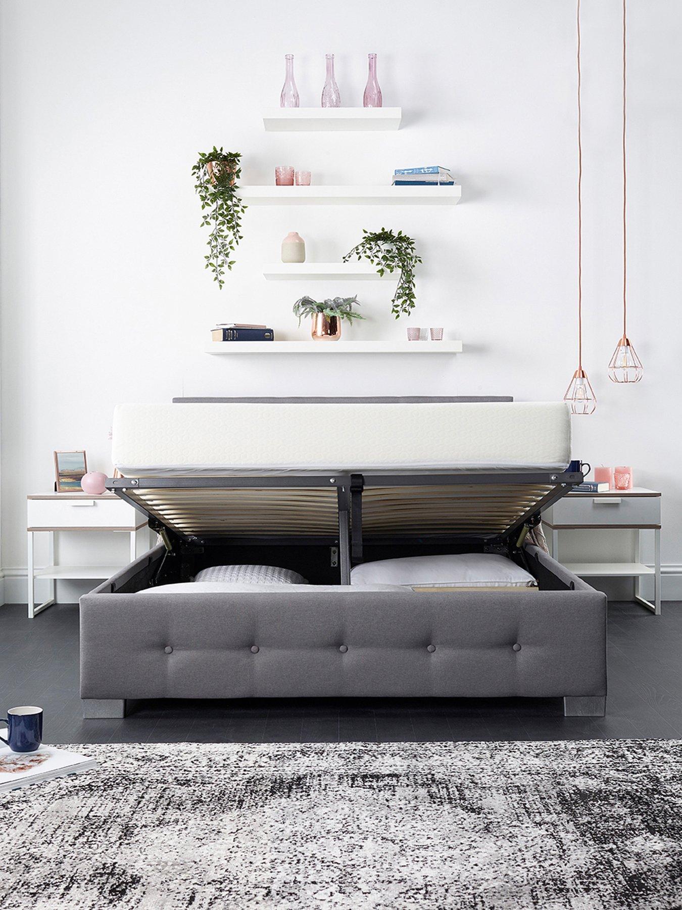 Image 4 of 5 of Aspire End Lift Up Linen Ottoman Bed - Grey