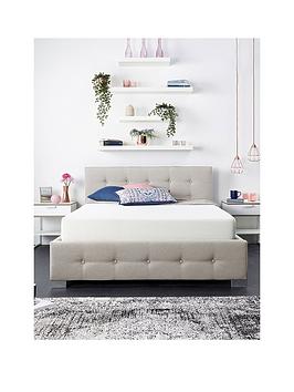 Product photograph of Aspire End Lift Up Linen Ottoman Bed - Natural from very.co.uk