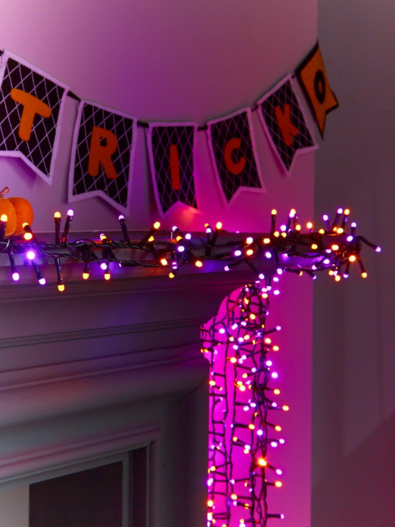 Product photograph of Festive Glow Worm Indoor Outdoor Lights Halloween Decoration - Orange Purple from very.co.uk