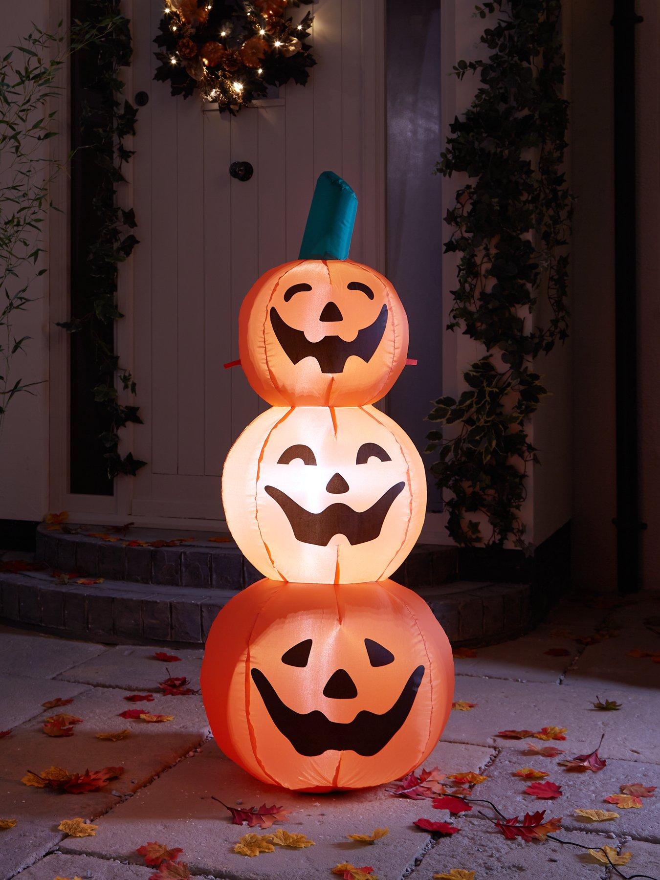 Product photograph of Festive Pumpkin Stack Inflatable Lit Outdoor Halloween Decoration from very.co.uk