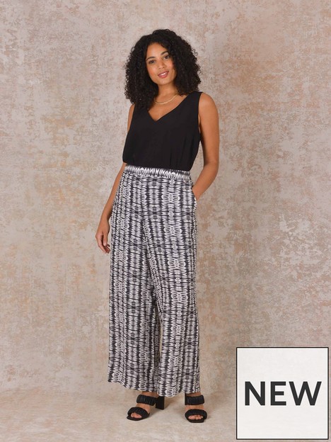live-unlimited-charcoal-geo-print-trouser-with-pockets