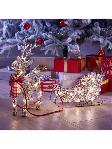 very-home-litnbspdeer-andnbspsleigh-christmas-decoration