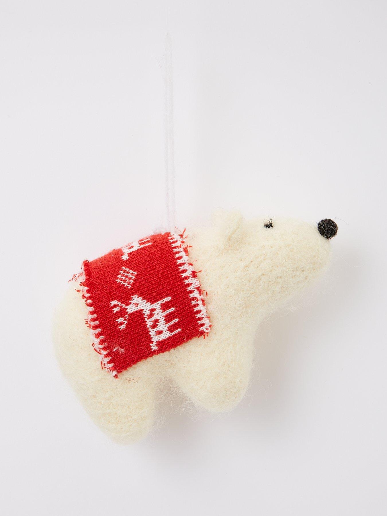 Set of 3 Felt Animal Christmas Tree Decorations Very.co.uk