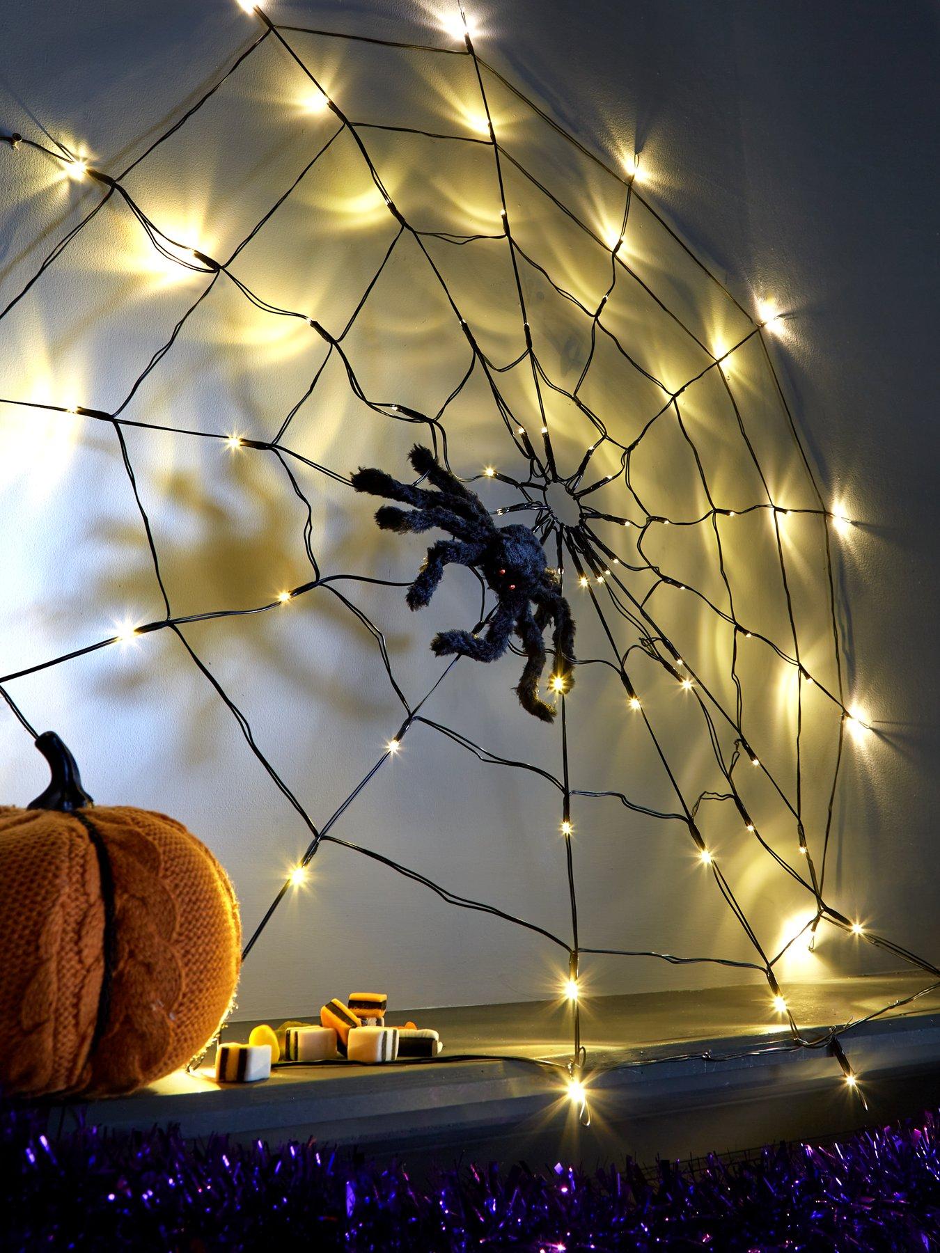 Light up shop spider web