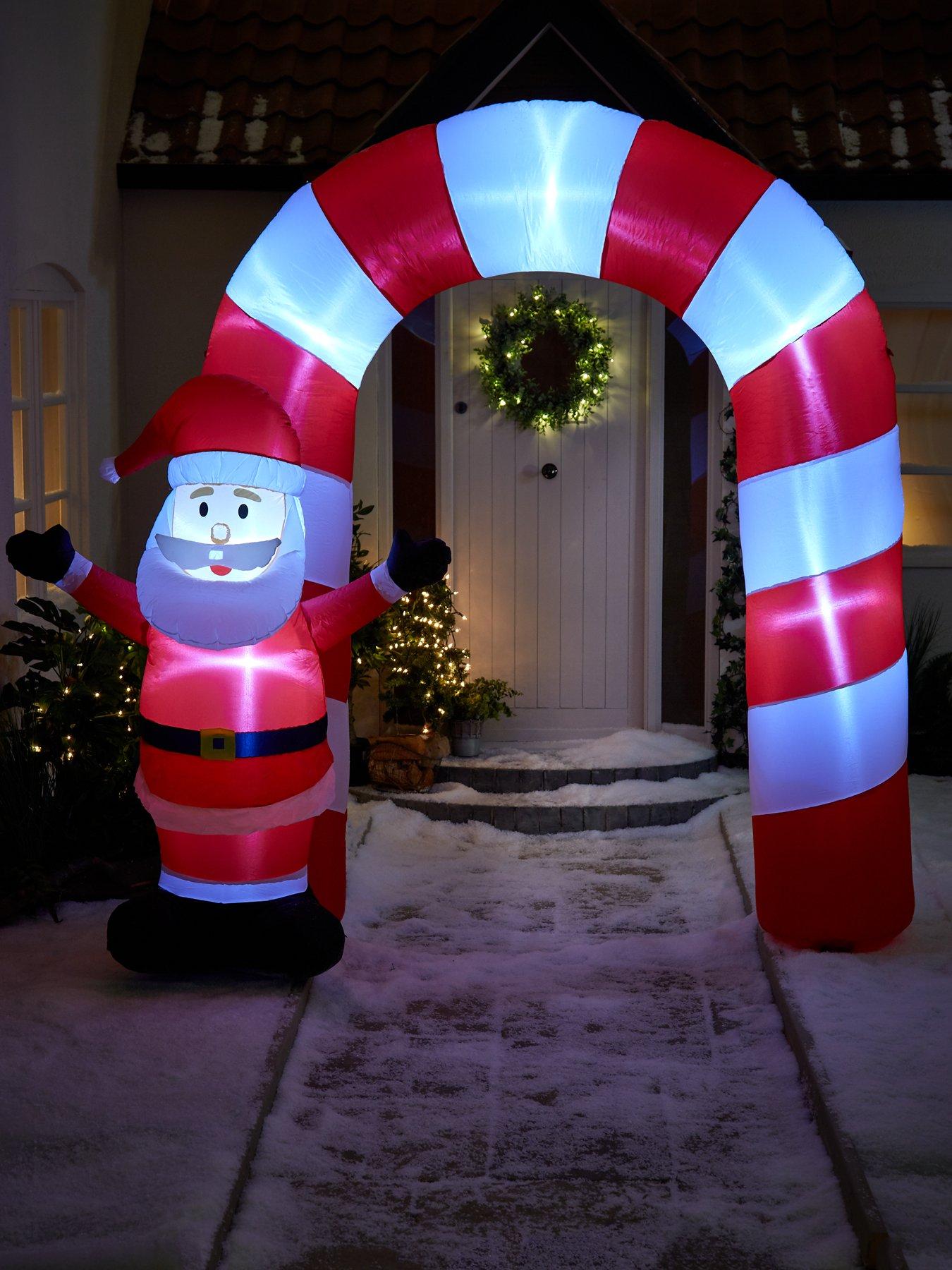 Product photograph of Lit Santa Arch Inflatable Outdoor Christmas Decoration from very.co.uk